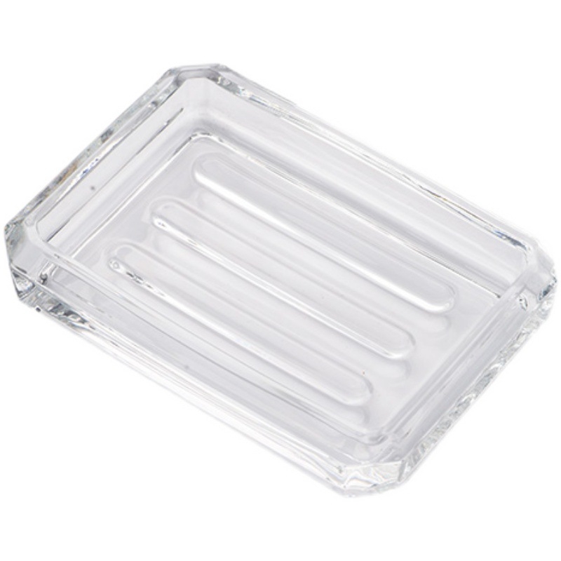 Vas transparent din sticlă pentru săpun, destinat băii, tavă decorativă multifuncțională pentru spălarea feței și a corpului