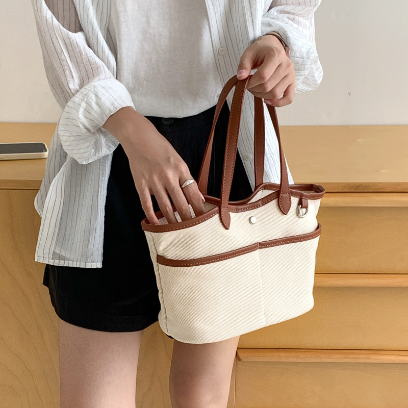 Platnena tote torba za žene, korejskog stila, velika kapaciteta, nošenje u ruci, preko ramena ili crossbody