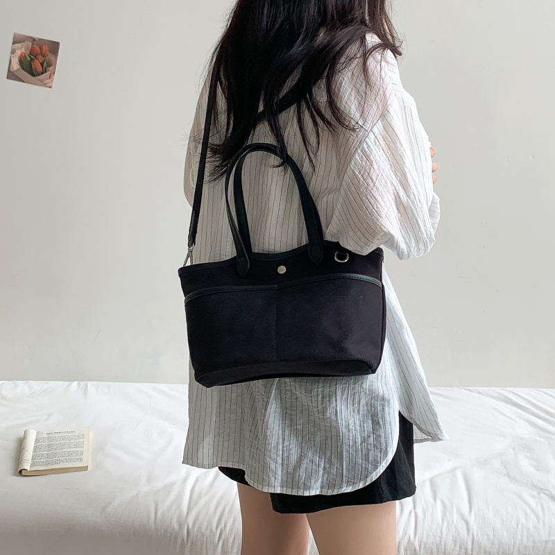 Platnena tote torba za žene, korejskog stila, velika kapaciteta, nošenje u ruci, preko ramena ili crossbody
