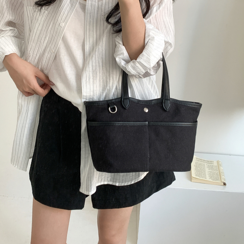 Platnena tote torba za žene, korejskog stila, velika kapaciteta, nošenje u ruci, preko ramena ili crossbody