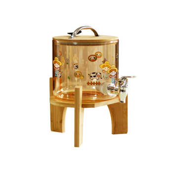 Gheață cu cadru din lemn, obiecte din borosilicat rezistente la temperaturi înalte, set de pahare electroplacate, cană pentru apă rece cu robinet, frigider în formă de urs pentru infuzare rece
