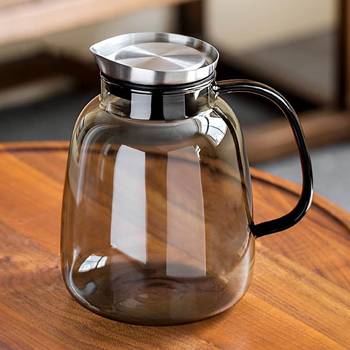 Sticlă din borosilicat neagră, cu capac din oțel, mare capacitate, rezistentă la temperaturi înalte, pentru sucuri și apă rece