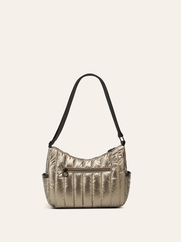 Ženska nylon messenger torba, jednofarbna, velika kapaciteta, minimalistički stil, materijal od prešivane jakne s perjem