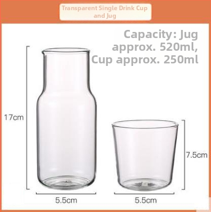 Set din sticlă borosilicată în stil japonez pentru o porție cu motiv de fată desen animat include oală ceașcă pahar pentru suc cană pentru apă rece și sticlă de apă