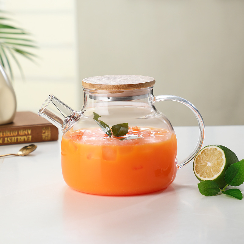 Cană din sticlă borosilicată, capacitate mare, pentru apă rece, sucuri și ceaiuri