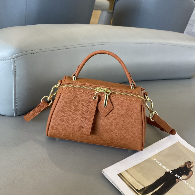 Ženska torba od prave kože, elegantan stil, 2025 novi model retro, jednostavan i klasičan Boston torba za nošenje preko ramena
