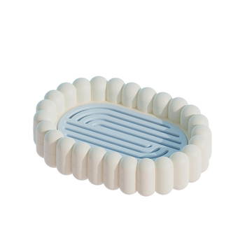 Recipient de săpun din material mat, design premium, cutie de depozitare cu drenaj în două niveluri pentru baie și toaletă