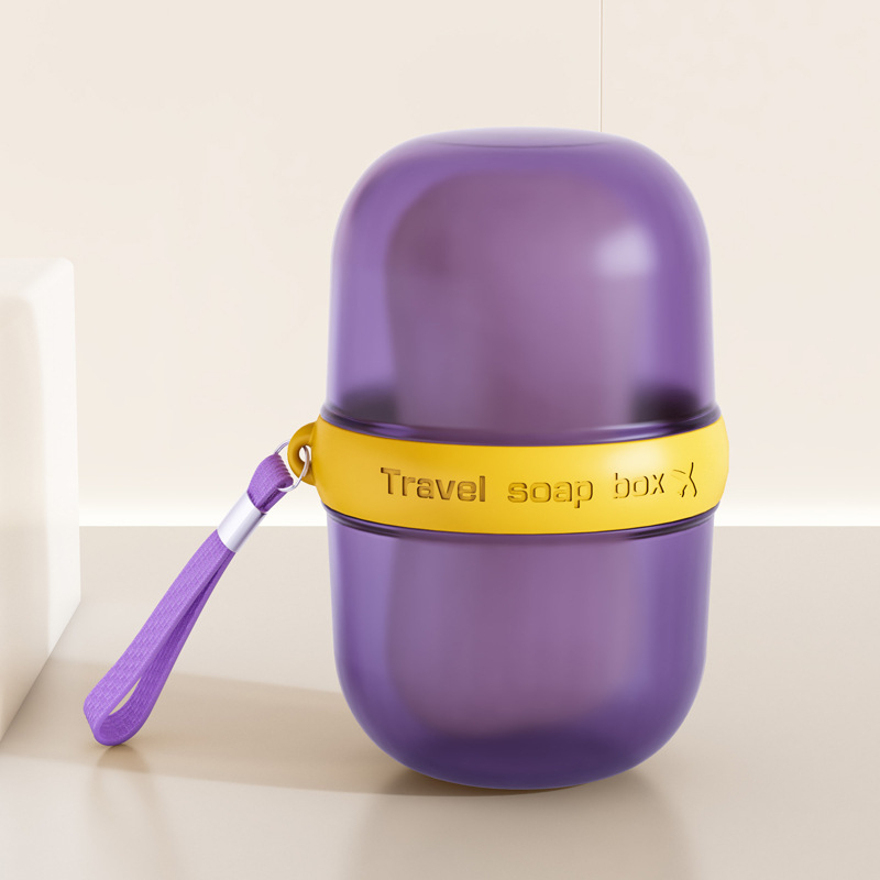 Cutie de săpun de călătorie, recipient mic cu capac etanș, drenaj, design premium ușor luxos, PP material