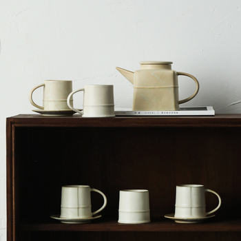 Set ceramic pictat manual pentru pahare de apă, uz casnic — pahare de cafea, ceainic și fierbător
