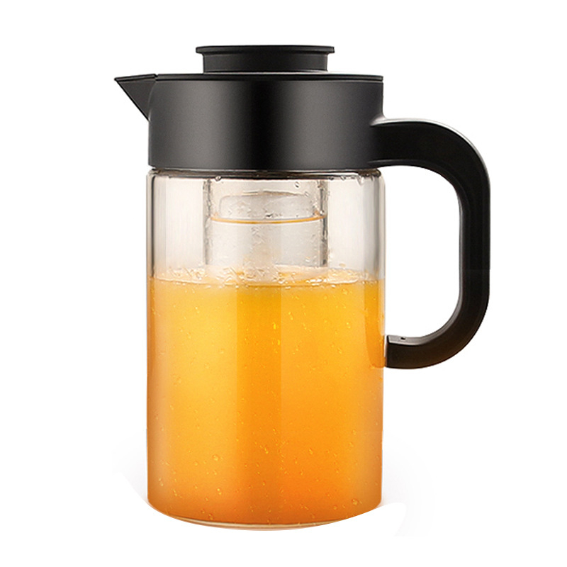 Cană de apă rece pentru infuzie de fructe, sticlă borosilicată, rezistentă la temperaturi înalte, capacitate mare