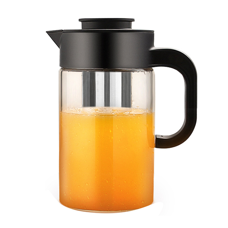 Cană de apă rece pentru infuzie de fructe, sticlă borosilicată, rezistentă la temperaturi înalte, capacitate mare