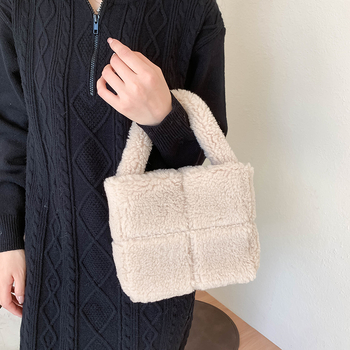 Ženska pliš torbica bucket bag, 2024 jesen-zima, moderna i mekana