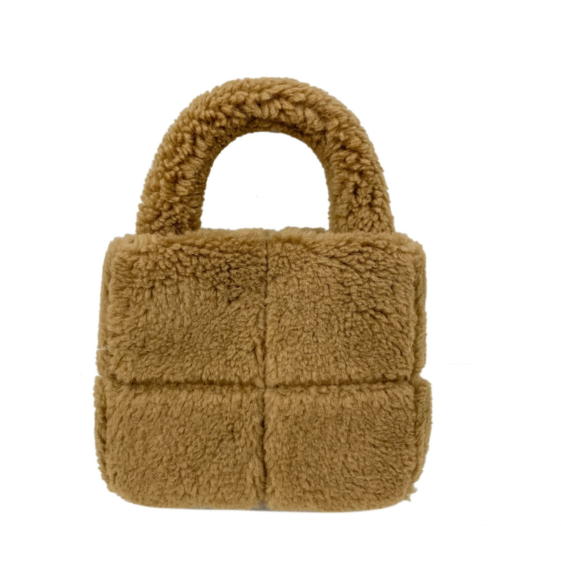 Ženska pliš torbica bucket bag, 2024 jesen-zima, moderna i mekana