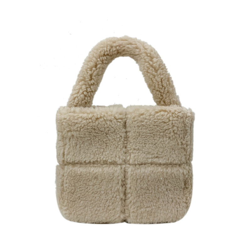 Ženska pliš torbica bucket bag, 2024 jesen-zima, moderna i mekana
