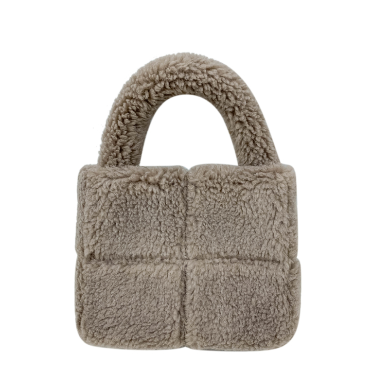 Ženska pliš torbica bucket bag, 2024 jesen-zima, moderna i mekana