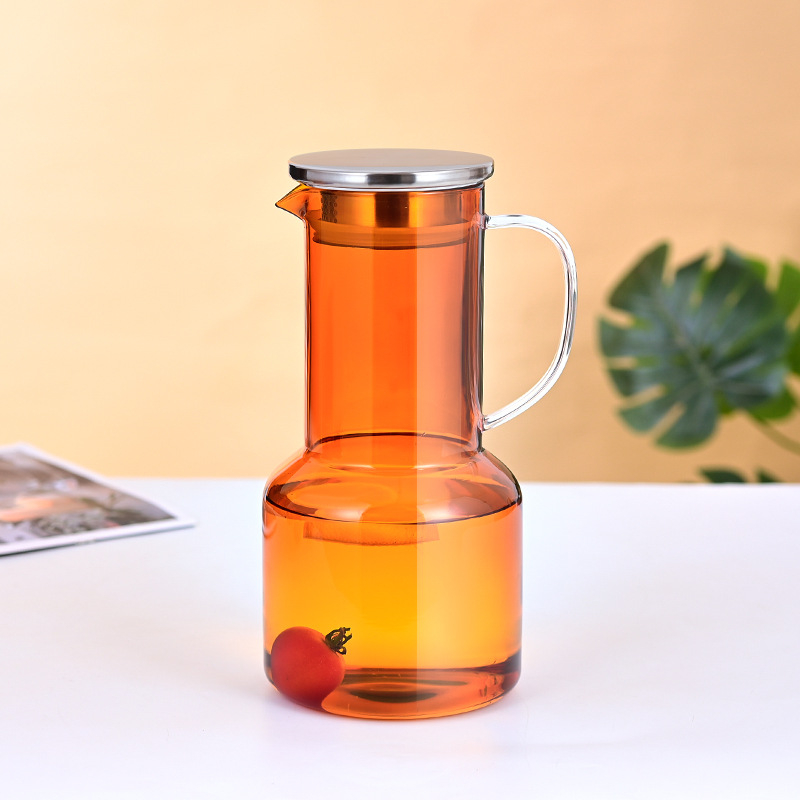Carafă din sticlă pentru apă rece, uz casnic, rezistentă la temperaturi înalte, multifuncțională, capacitate mare, culoare naturală, personalizare cu logo