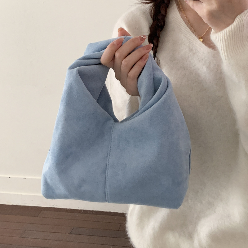 Ženska torbica od velūra za rame, korejskog stila, minimalistička retro elegancija, visokokvalitetna moda, svestrana za svakodnevnu uporabu