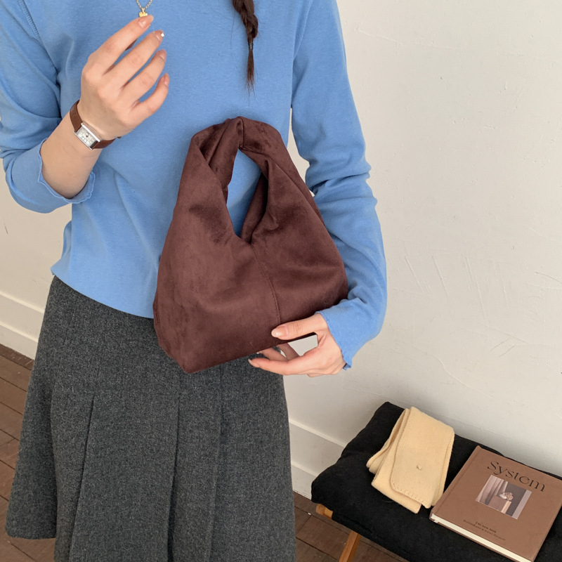 Ženska torbica od velūra za rame, korejskog stila, minimalistička retro elegancija, visokokvalitetna moda, svestrana za svakodnevnu uporabu
