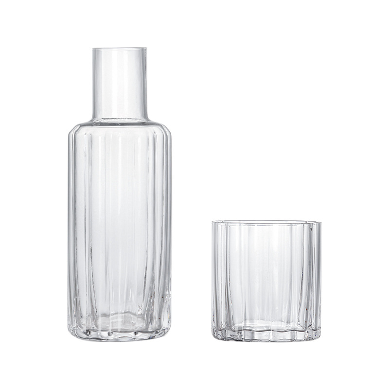 Set de sticle din sticlă pentru apă rece, cu capacitate mare, pentru sucuri și băuturi, în stil nordic, design creativ cu petale