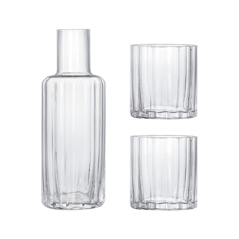 Set de sticle din sticlă pentru apă rece, cu capacitate mare, pentru sucuri și băuturi, în stil nordic, design creativ cu petale