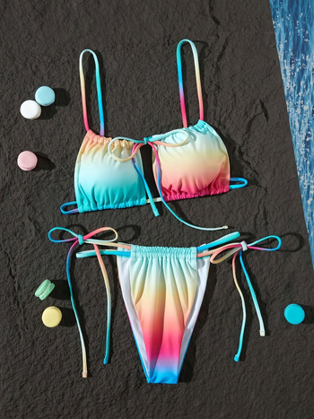 2025 ženski trodijelni kupaći kostim, seksi proziran detalji, spa stil i odmor na plaži