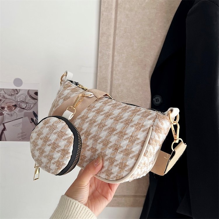 Korejski stil: novi modni set dviju torbi za žene, crossbody, karirani uzorak, najlon