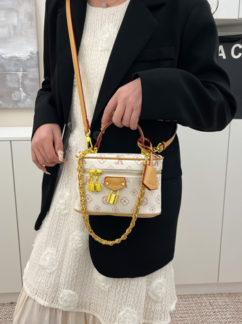 Monica Qiqi modna tiskana kvadratna torba za rame i crossbody, retro zapadnjački stil, ženska kozmetička torba