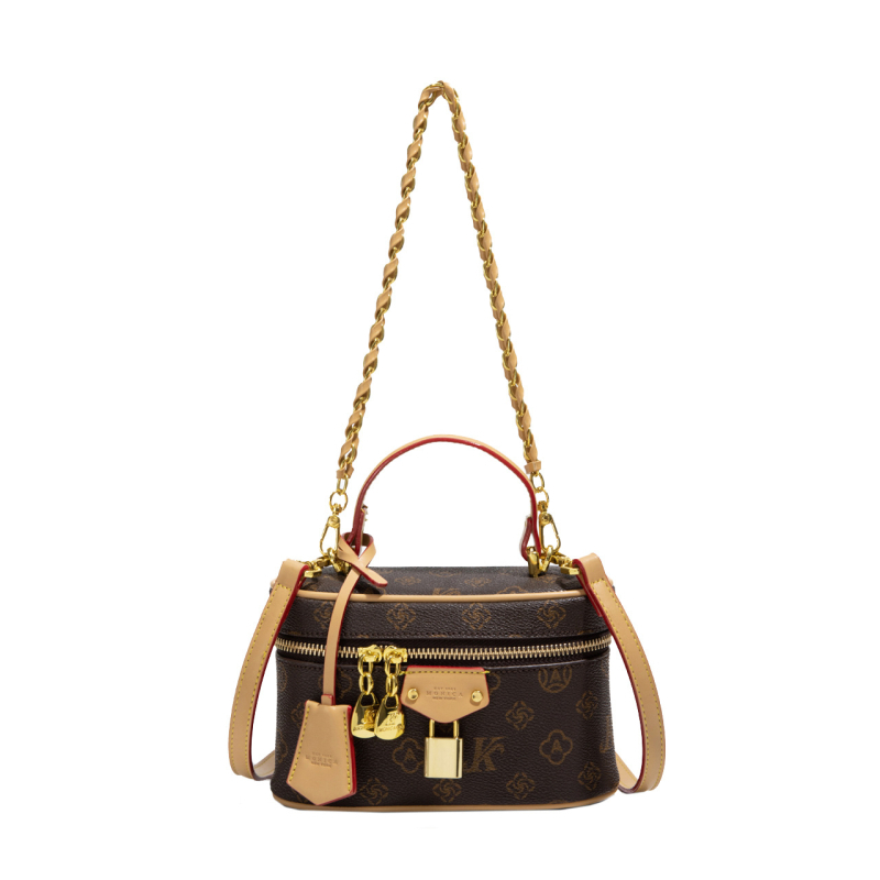 Monica Qiqi modna tiskana kvadratna torba za rame i crossbody, retro zapadnjački stil, ženska kozmetička torba