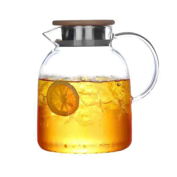 Cană din borosilicat cu capacitate mare, pentru apă rece și fierbinte, suc, încălzibilă, design modern minimalist cu inel auriu
