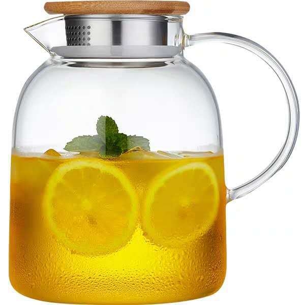 Cană din borosilicat cu capacitate mare, pentru apă rece și fierbinte, suc, încălzibilă, design modern minimalist cu inel auriu