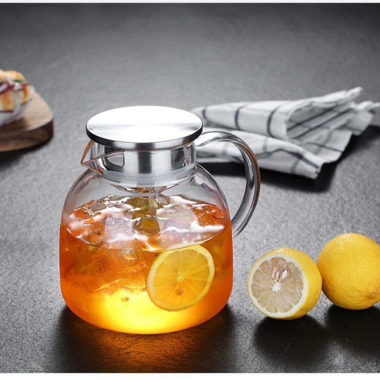 Cană din borosilicat cu capacitate mare, pentru apă rece și fierbinte, suc, încălzibilă, design modern minimalist cu inel auriu