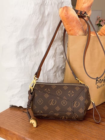 Ženska crossbody torba s printom, mala kvadratna torba, PU koža, model 6122, proljeće 2026
