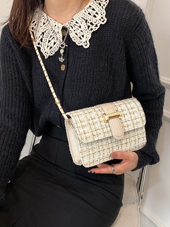 Ljetna teksturirana ženska torba, 2026 modni trend, jednostavna torba za rame ili crossbody, vunena mala kvadratna torba