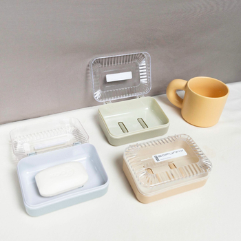 Recipient transparent pentru săpun, cu două etaje și drenaj, suport portabil de depozitare, drăguț