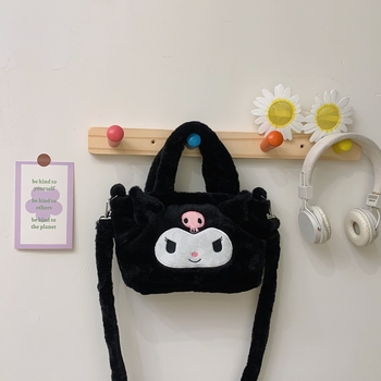 Plišana ženska crossbody torba, mala torba s karikaturnim dizajnom za svakodnevnu upotrebu