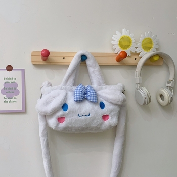Plišana ženska crossbody torba, mala torba s karikaturnim dizajnom za svakodnevnu upotrebu