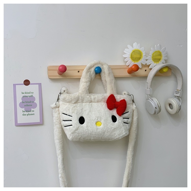 Plišana ženska crossbody torba, mala torba s karikaturnim dizajnom za svakodnevnu upotrebu