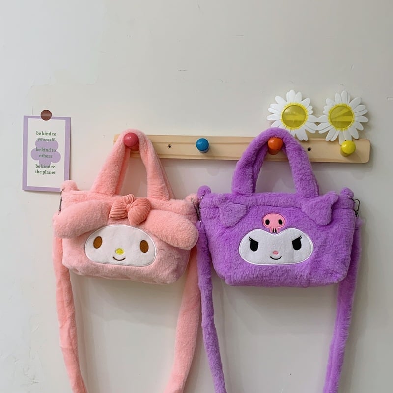 Plišana ženska crossbody torba, mala torba s karikaturnim dizajnom za svakodnevnu upotrebu