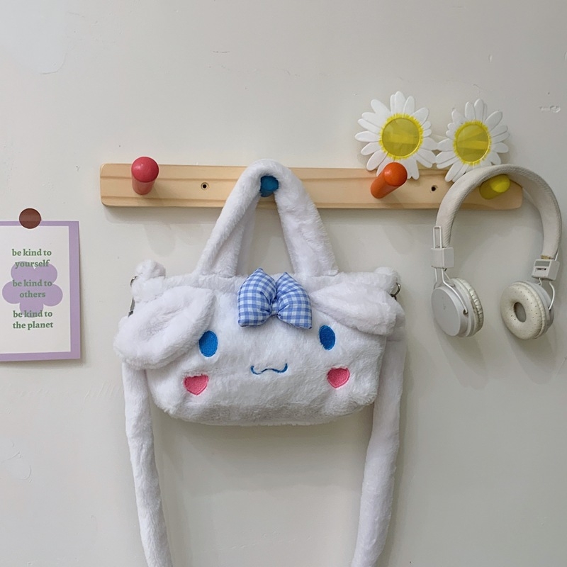 Plišana ženska crossbody torba, mala torba s karikaturnim dizajnom za svakodnevnu upotrebu