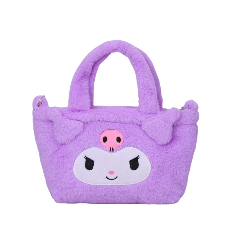 Plišana ženska crossbody torba, mala torba s karikaturnim dizajnom za svakodnevnu upotrebu