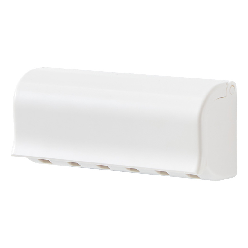 Raft japonez de perete pentru pastă de dinți, montat pe perete, cu clip de prindere pentru pastă de dinți și cleanser facial, baie