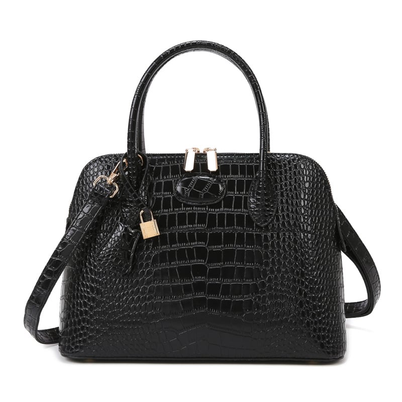 Ženska torbica od PU kože s krokodilskim uzorkom, velika kapaciteta, ramena ili crossbody torba, oblik školjke, zatvarač, džep za telefon