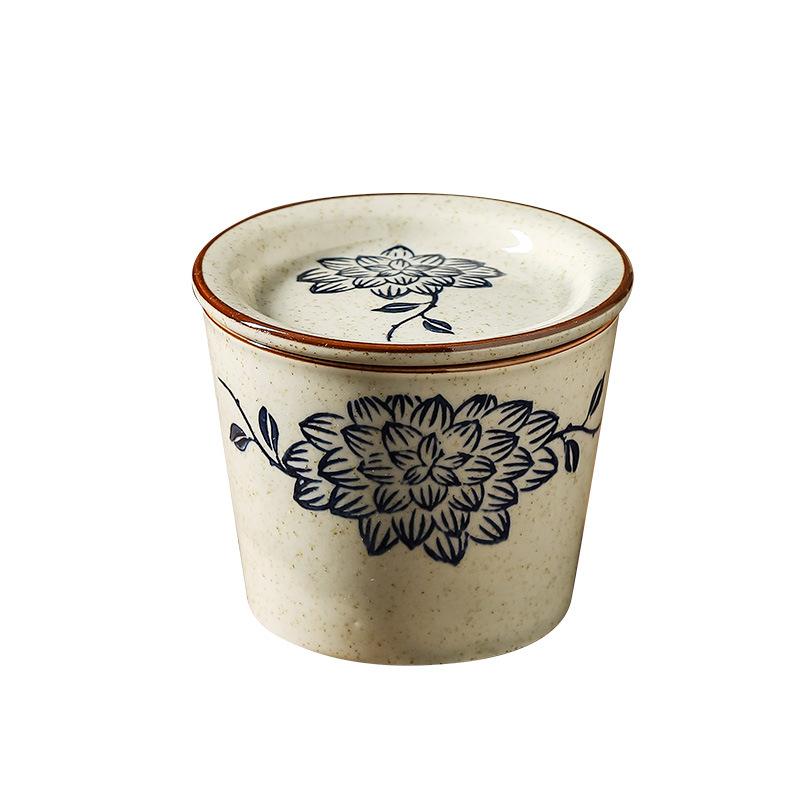 Ceașcă mică de ceai din ceramică cu capac și farfuriu, ceai Kung Fu, stil chinezesc, lux ușor retro