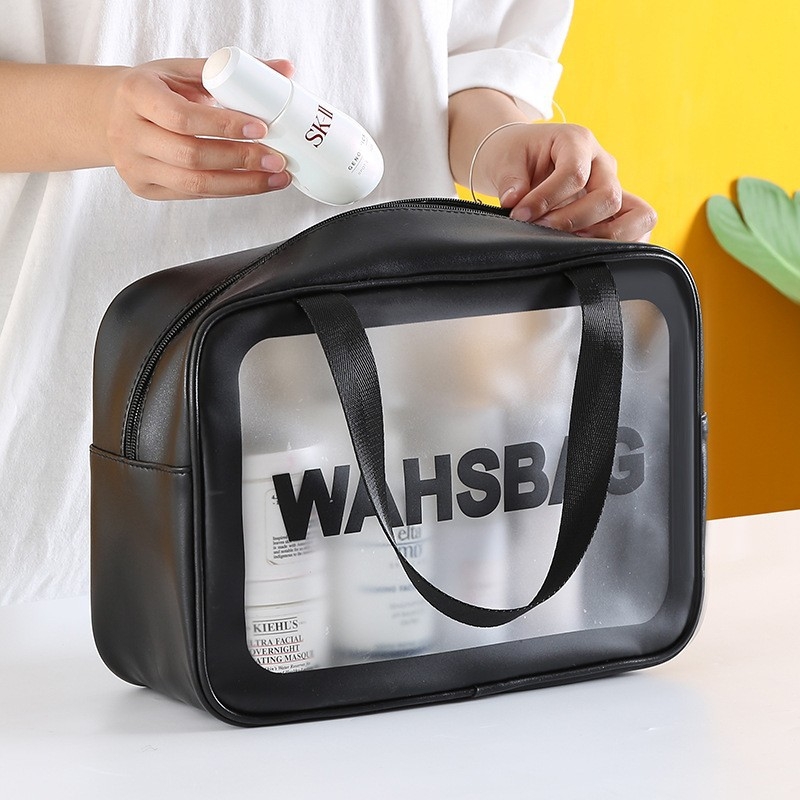 Geantă de machiaj din PU, cu finisaj mat, formă cubică, impermeabilă, potrivită pentru călătorii și depozitarea produselor de makeup