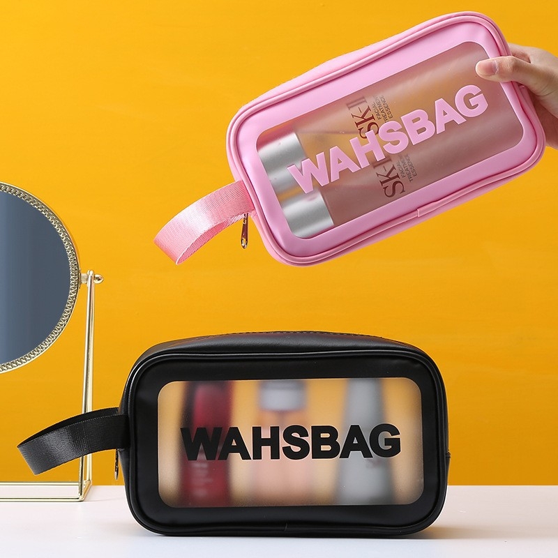 Geantă de machiaj din PU, cu finisaj mat, formă cubică, impermeabilă, potrivită pentru călătorii și depozitarea produselor de makeup