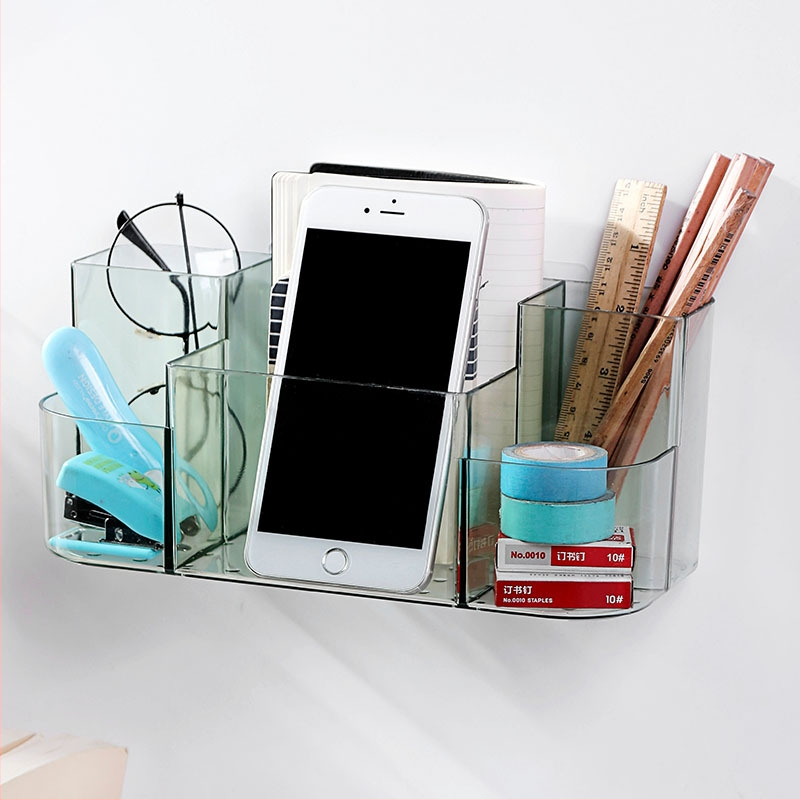 Raft de baie montat pe perete, fără găuri, organizator minimalist de cosmetice