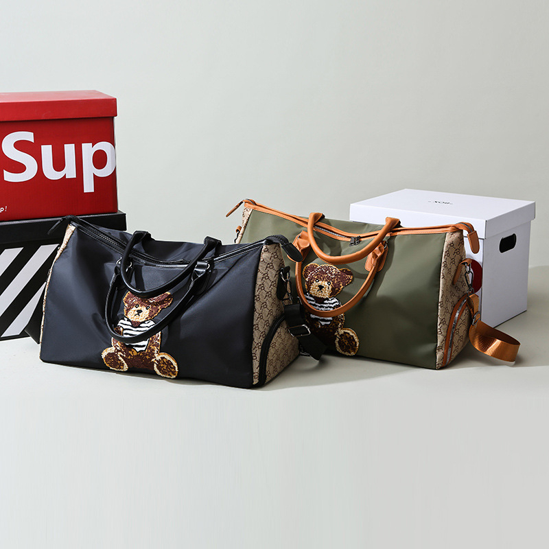 Torba za putovanje velikog kapaciteta za poslovna putovanja, ručno, preko ramena ili crossbody, s držačem za kolica, lagana, plišana