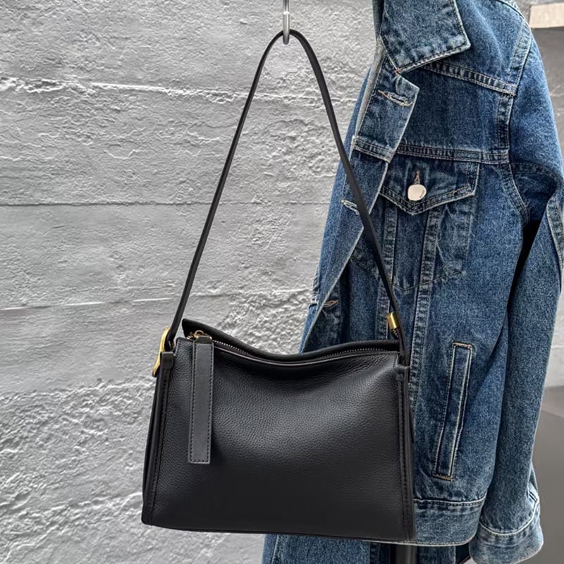 Ženska torbica ispod pazuha od prave kože, 2025 novi stil jastučića, za svakodnevno nošenje, preko ramena ili crossbody, vrhunska koža