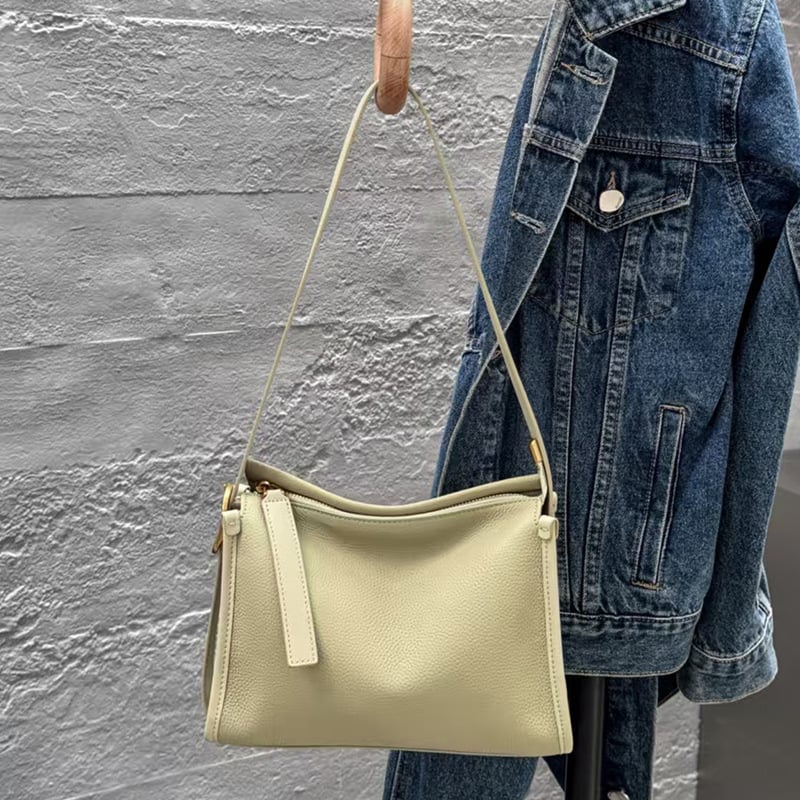 Ženska torbica ispod pazuha od prave kože, 2025 novi stil jastučića, za svakodnevno nošenje, preko ramena ili crossbody, vrhunska koža