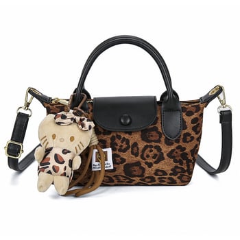 2025 nova lagana luksuzna torbica od velura s drakom ugradom i leopard uzorkom, nošenje u ruci/na ramenu/crossbody, kontrast boja